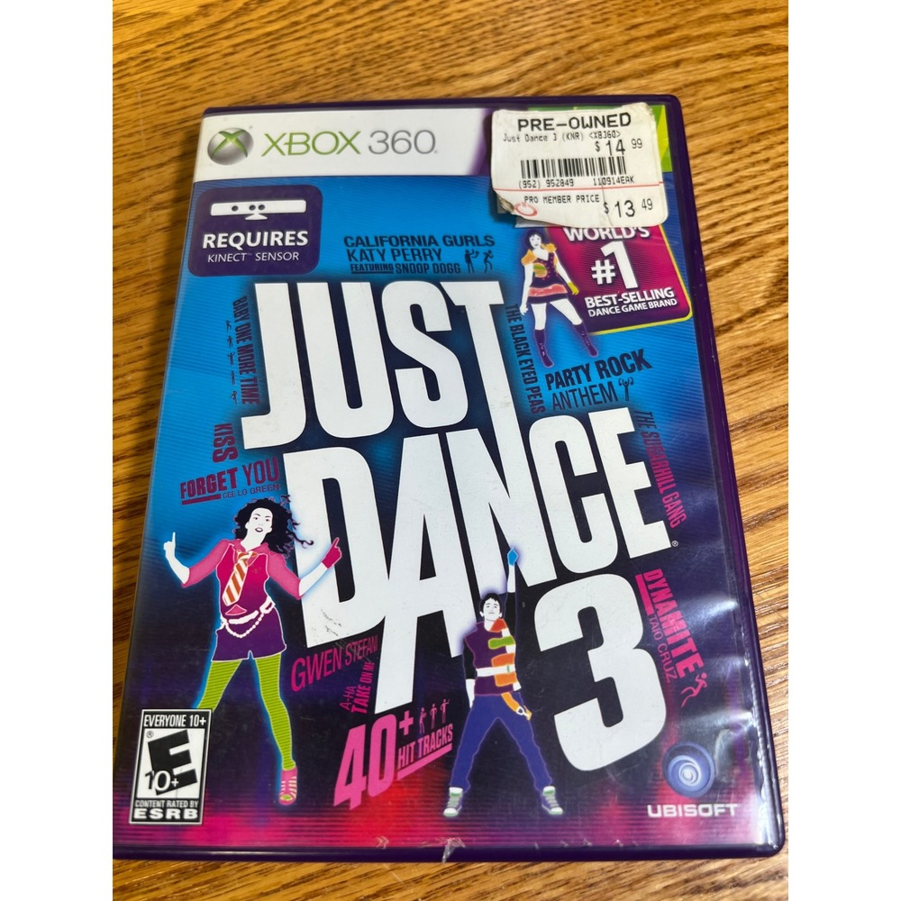 Just Dance 3 Xbox 360 Kinect‎ Game Ubisoft 2011 Music Rhythm 40+ Tracks NTSC